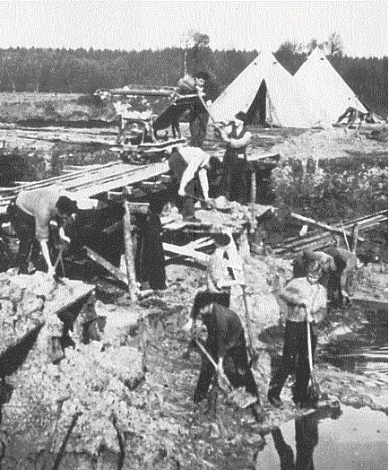 Bau eines Badesees im Freiwilligen Arbeitsdienst, 1932