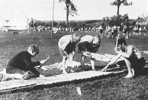 Trockenlegen des Zeltplatzes, Seekamp 1927